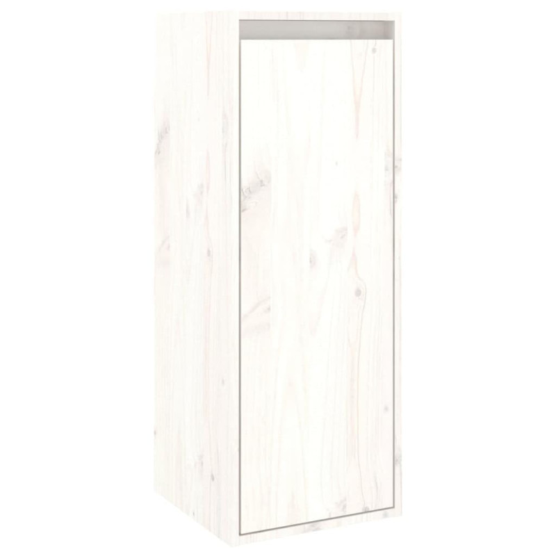 vidaXL Pensile Bianco 30x30x80 cm in Legno Massello di Pino