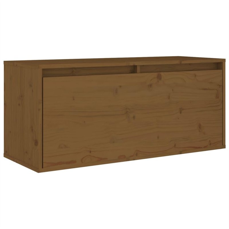 vidaXL Pensile Marrone Miele 80x30x35 cm in Legno Massello di Pino