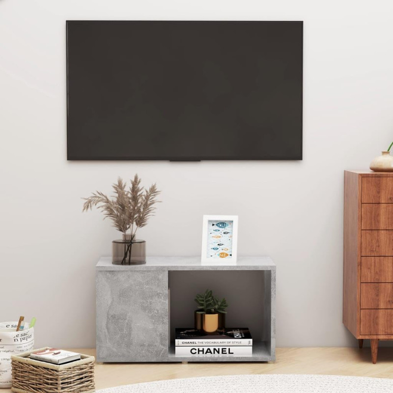 Image secondaire de Meuble TV Gris béton 60x24x32 cm Aggloméré