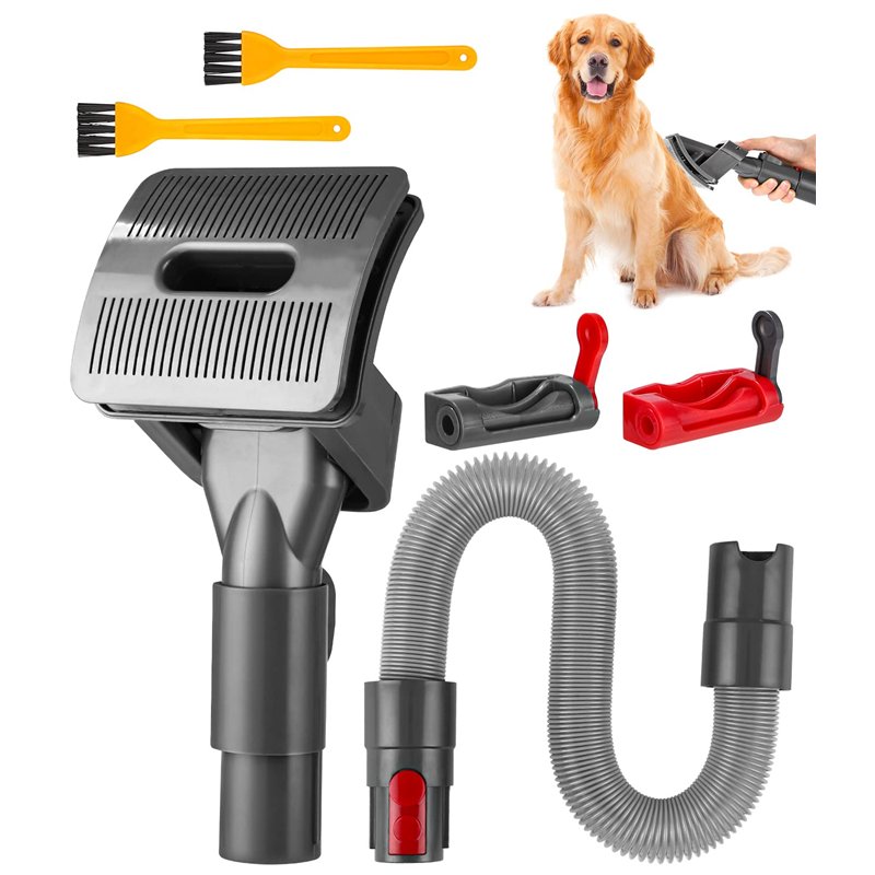 Brosse Poils Chat et Chien pour Aspirateur Dyson V15 V11 V10 V8 V7,Avec 1 tuyau d'extension et Adaptateur,2 verrou de déclenchem