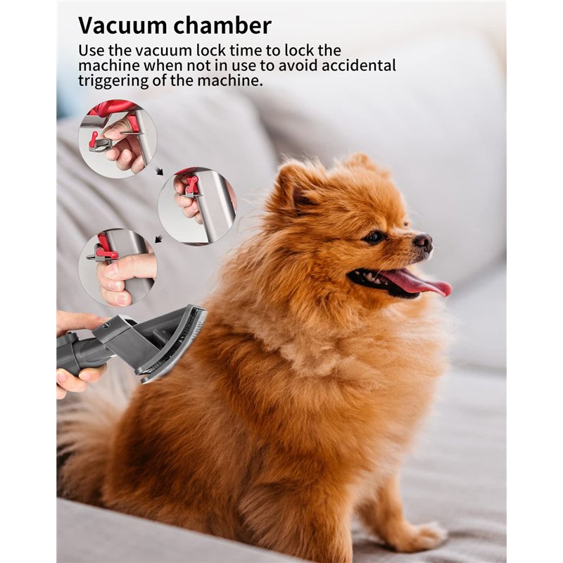 Image secondaire de Brosse Poils Chat et Chien pour Aspirateur Dyson V15 V11 V10 V8 V7,Avec 1 tuyau d'extension et Adaptateur,2 verrou de déclenchem
