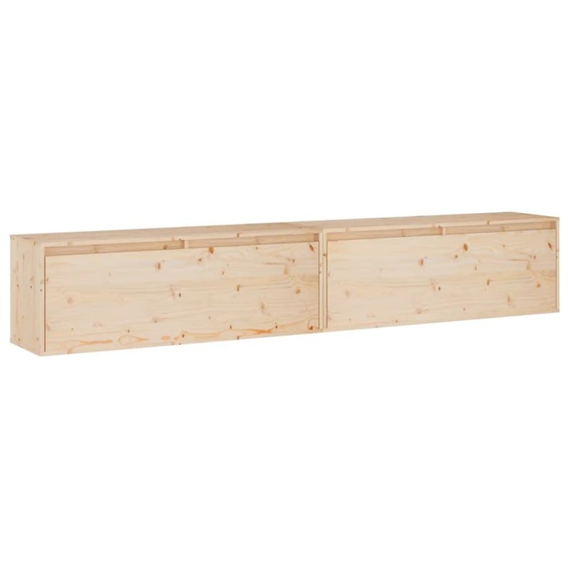 Armoires murales 2 pcs 100x30x35 cm Bois de pin massif