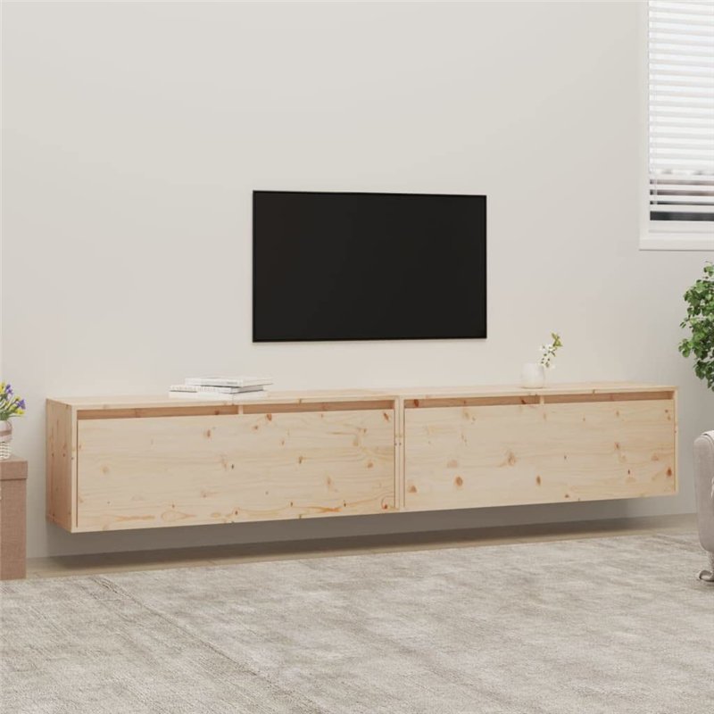 Image secondaire de Armoires murales 2 pcs 100x30x35 cm Bois de pin massif