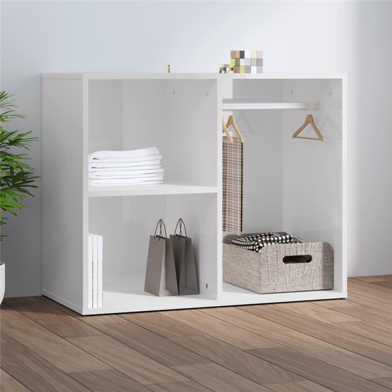 Image secondaire de Armoire de dressing Blanc brillant 80x40x65cm Bois d'ingénierie