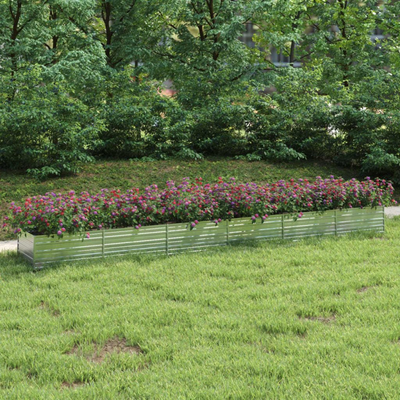 Image secondaire de Lit surélevé de jardin 600x80x45 cm Acier galvanisé Argenté