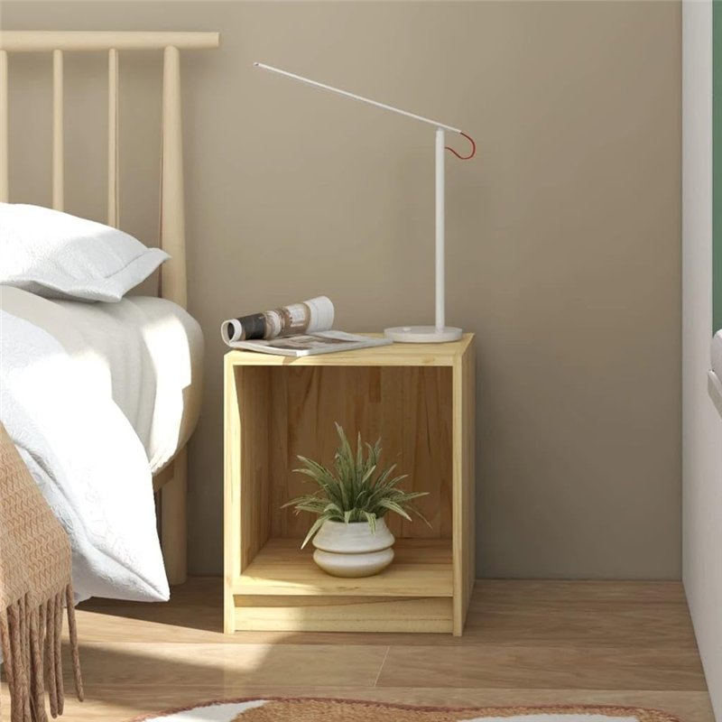 Image secondaire de vidaXL Bois de Pin Massif Table de Chevet Table de Nuit Armoire de Chevet Armoire de Lit Chambre à Coucher Maison Intérieur 35,5