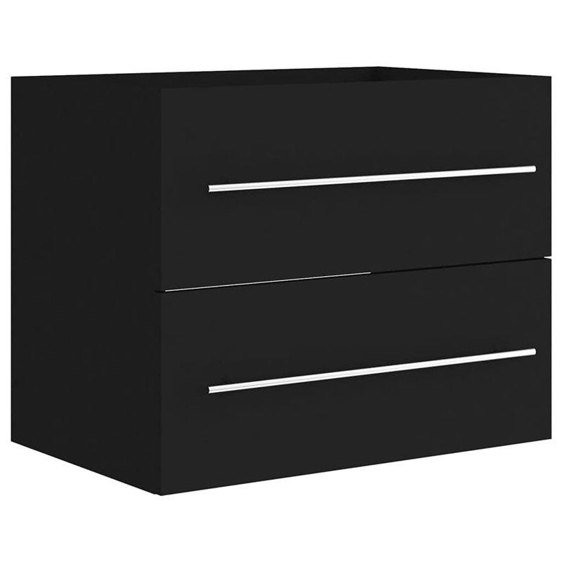 vidaXL - Meuble sous lavabo Brillant Bois Noir 60 x 38,5 x 48 cm