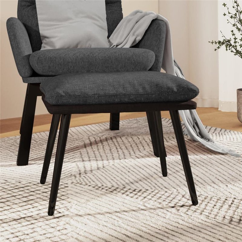 Image secondaire de vidaXL Repose-Pied Pouf de Salon Tabouret de Canapé Meuble de Salle de Séjour Tabouret de Salon Gris Foncé 45x29,5x35 cm Tissu e