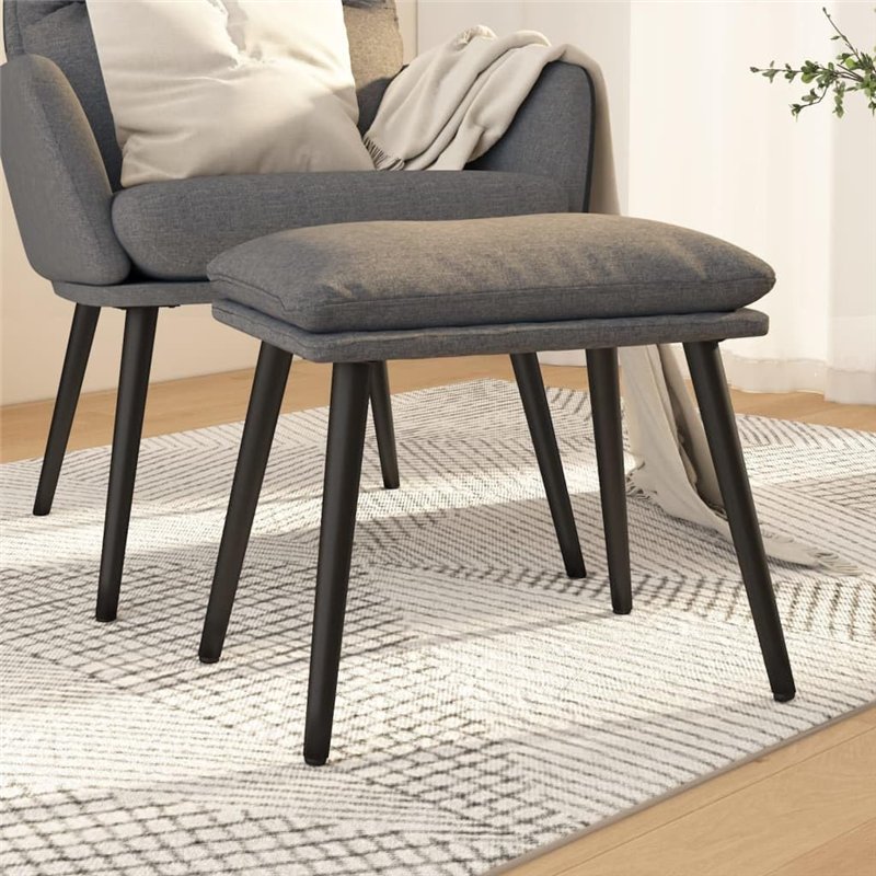 Image secondaire de Repose-pied Gris clair 45x29,5x35 cm Tissu
