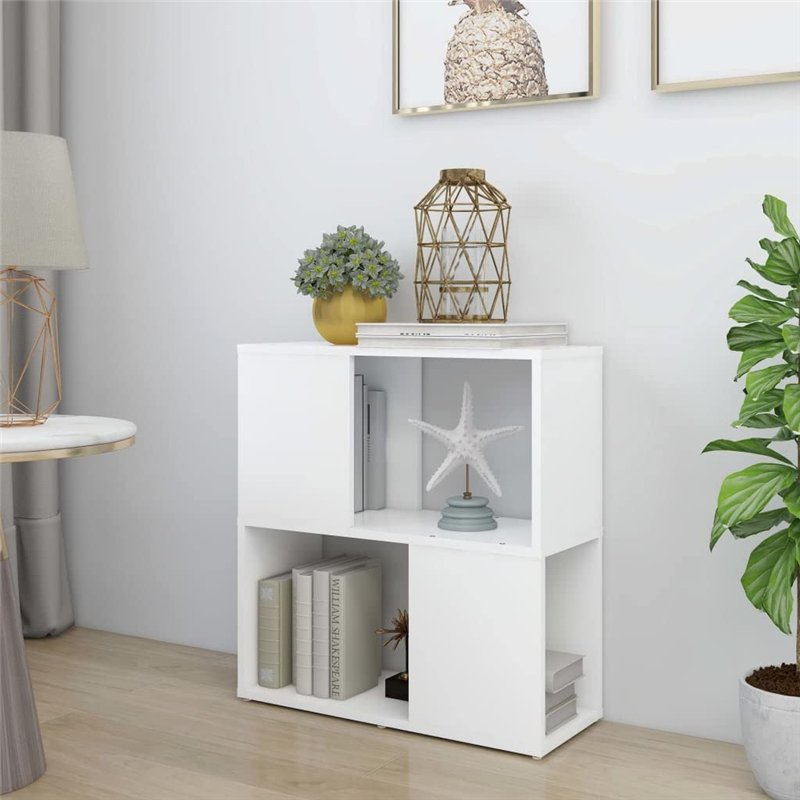 Image secondaire de vidaXL Bibliothèque Armoire à Livres Etagère à Livres Séparateur de Pièce Armoire de Bureau Salon Intérieur Blanc 60x24x63 cm Ag