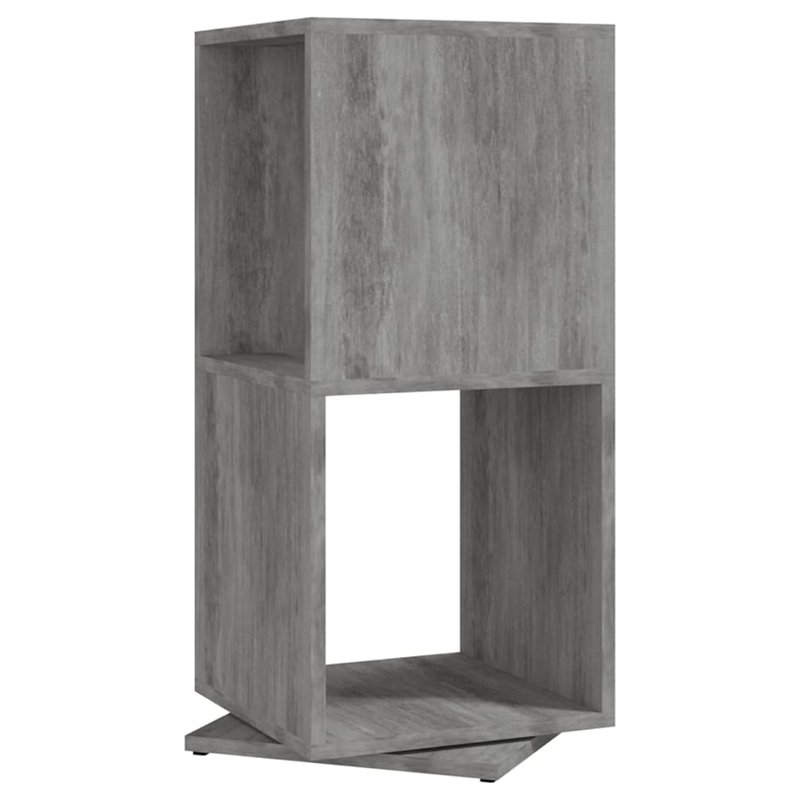 vidaXL Armoire Rotative Etagère sur Pied Armoire Tournante Etagère Tournante Salon Salle de Séjour Maison Gris Béton 34,5x34,5x7