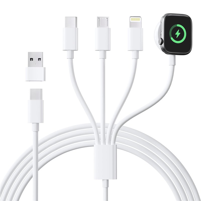 Chargeur Apple Watch, 4 en 2 Cable Apple Watch Chargeur Montre Apple Watch USB C Chargeur iWatch Apple avec Lightning/USB C/iWat