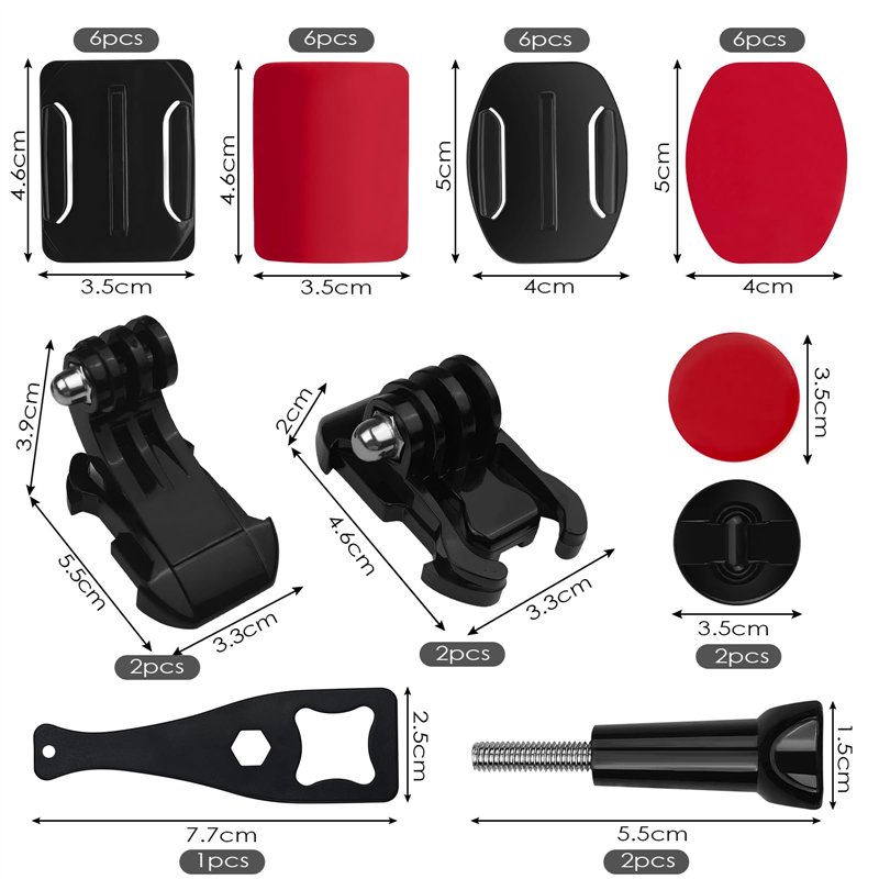 Image secondaire de Baxcdyswe 35 Pièces Fixations Adhésives Incurvées et Plates, Support de Fixation pour Casque de Moto, Compatible Gopro Hero 12,