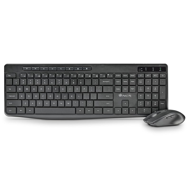 Image secondaire de Magic KIT French - Kit Clavier et Souris Silencieux Multifonction Rechargeable, Bluetooth & USB-A, 8 + 12 Touches Multimédia, Ré