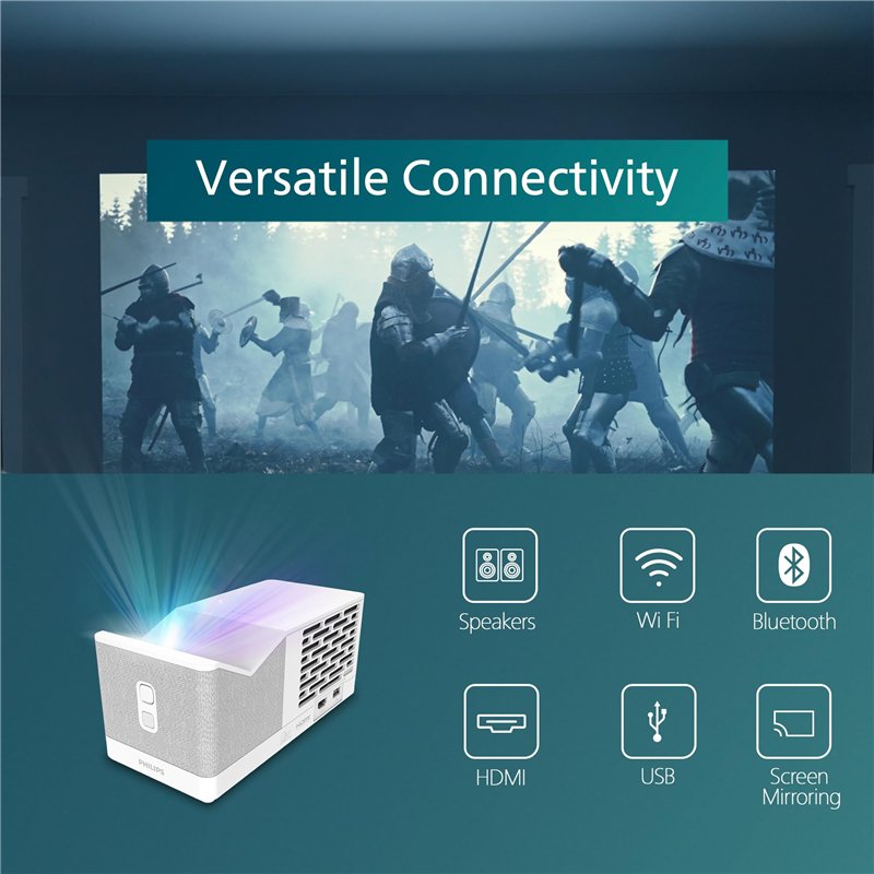 Image secondaire de Philips UL5 Smart, Vidéoprojecteur Ultra Courte Focale, Full HD 1080p, Triple Laser, Wi-FI, Correction d'image avancée, Son Stér