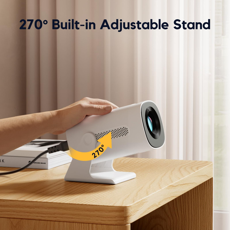 Image secondaire de 【Auto Keystone/270° Rotation】 Mini Projecteur Bluetooth 1080P Full HD, 15000 Lumens AKIYO O3 Videoprojecteur Portable, Angle 270