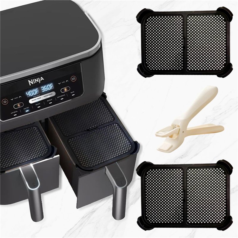 2 PCS Friteuse Grille Anti Projection Air Fryer Ninja of Accessoire Air Fryer Ninja Double Stack Xl,EmpêChe Les Taches D'Huile,