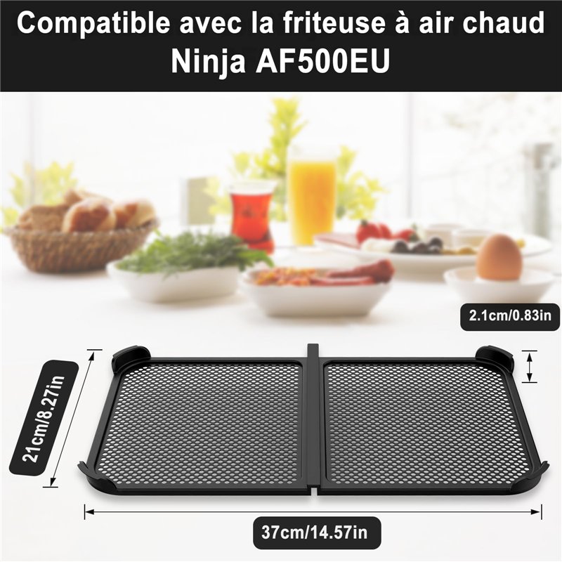 Image secondaire de Grille Anti Projection pour Air Fryer Ninja 10,4 L AF500EU - Adaptable à la cloison, Protection en Silicone Réutilisable pour Fr