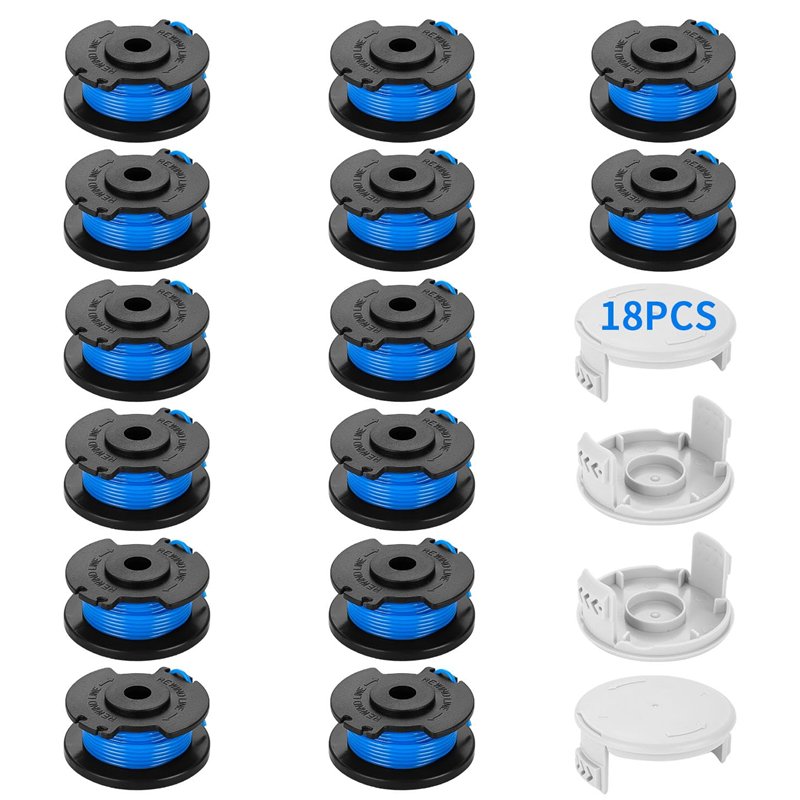 18 Pack Bobina per Decespugliatore Ryobi 18v 24v 40v, in Nylon, 2mm Bobina di Filo per Tagliabordi (14 Bobine Tagliaerba,4Copert