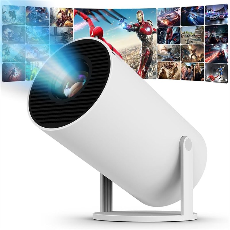 Mini Projecteur Android 11, 4K Videoprojecteur avec 120 ANSI Lumens, Rotation 180° et Auto Keystone, Projecteur Home Cinéma Comp