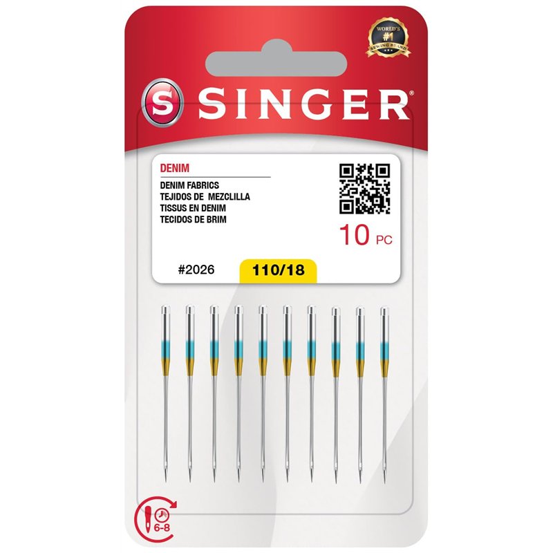 SINGER Lot de 10 aiguilles pour machine à denim taille 110/18