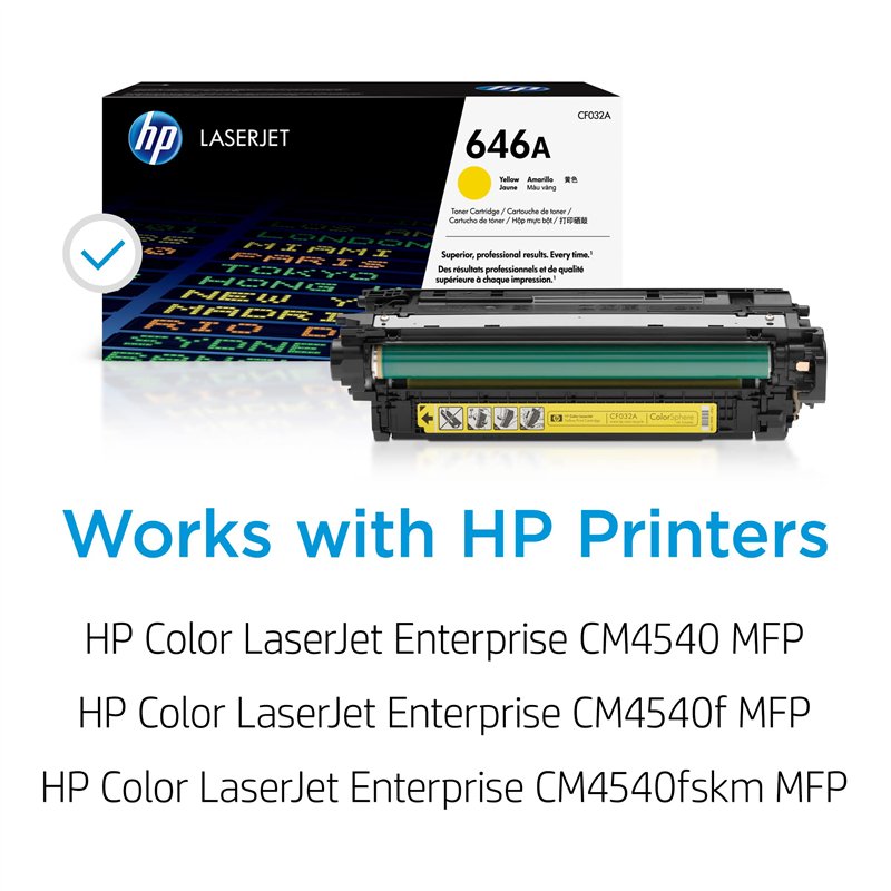 Image secondaire de HP Hewlett Packard 646A - Jaune - Original - Laserjet - Cartouche de Toner (CF032A) - pour Color Laserjet Enterprise CM4540, CM4