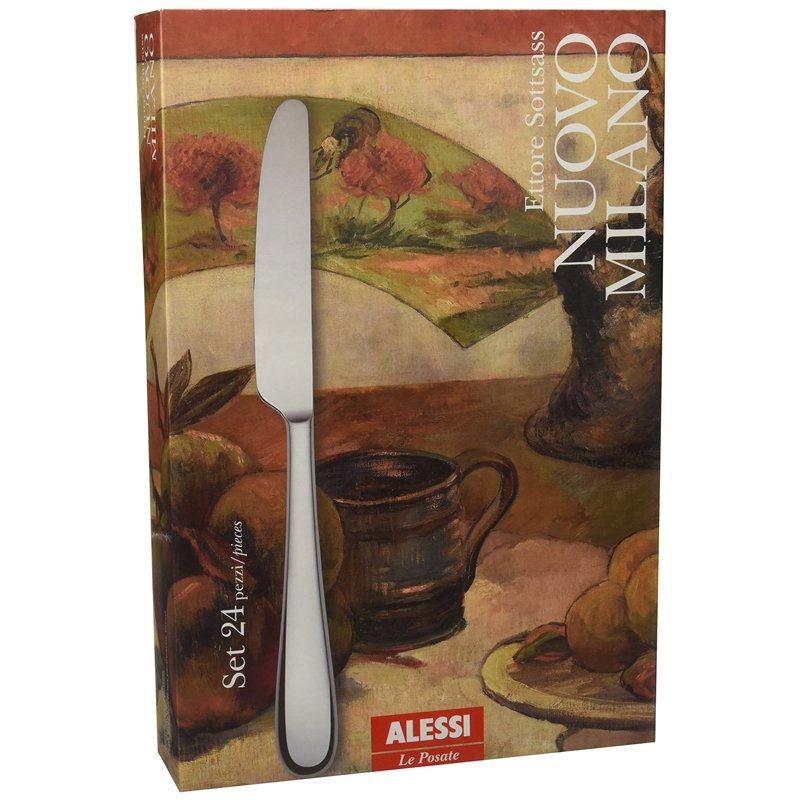 Image secondaire de Alessi 5180s24m Set de 24 couverts monoblocs en acier inoxydable poli 18/10 Nuovo Milano, Argenté