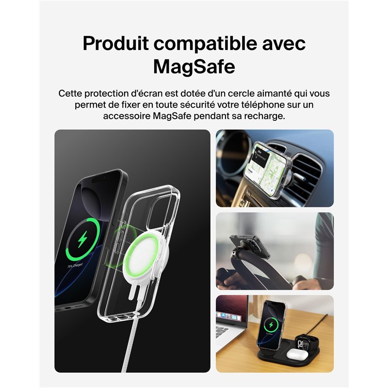 Image secondaire de Belkin SheerForce Coque de Protection pour iPhone 16 Pro (Compatible MagSafe, Design Fin, Protection antimicrobienne, antirayure