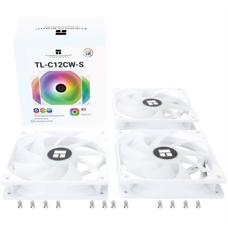 Image secondaire de Thermalright - TL-C12CW-S (Blanc) - 3x120mm - Pour boitier PC - Pack de 3