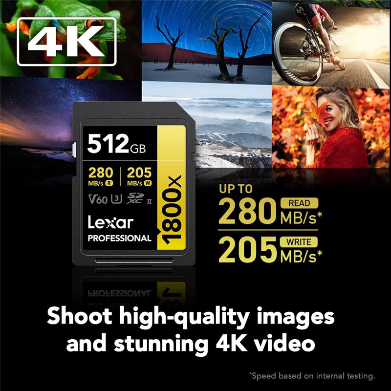 Image secondaire de Lexar SDXC Professional 512GB BL 1800x UHS-II V60 gold (LSD1800512G-BNNNG)