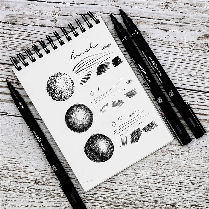 Image secondaire de Uni Ball Lot de 12 feutres de dessin technique Encre noire 0.2mm