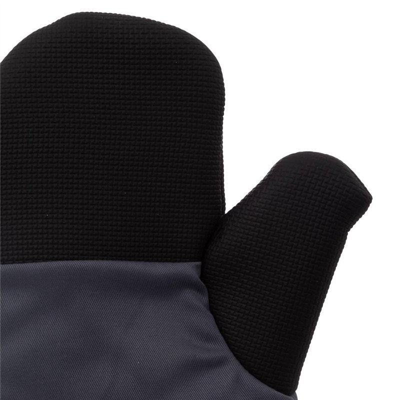 Image secondaire de 5five - 2 gants de cuisine textile néoprène noir et gris