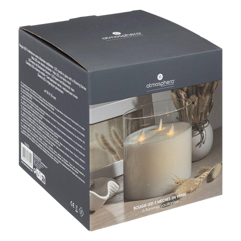 Image secondaire de Atmosphera - Bougie LED Sena en verre D15cm