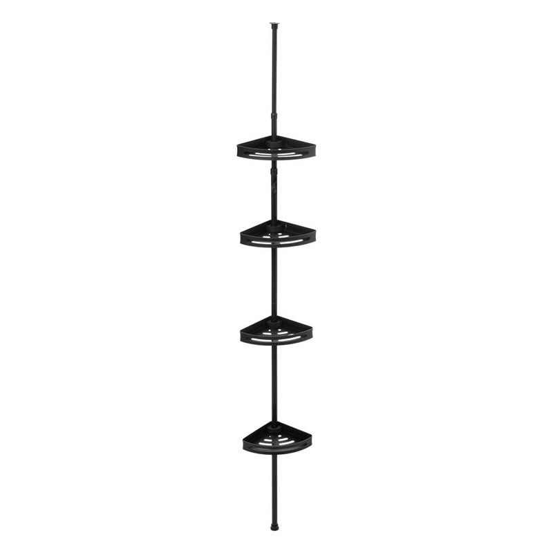 5 five simply smart 5five - étagère de Douche télescopique Rectangle Noir blackalu