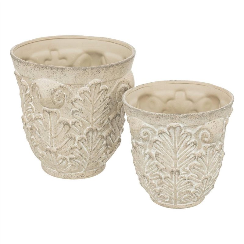 Atmosphera - Set de 2 cache-pots little cottage céramique d29 35cm