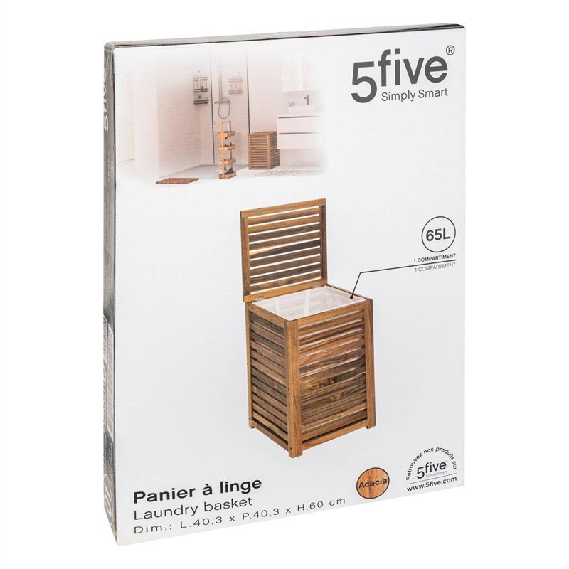 Image secondaire de 5five - Panier à Linge blackacia 65l en Acacia