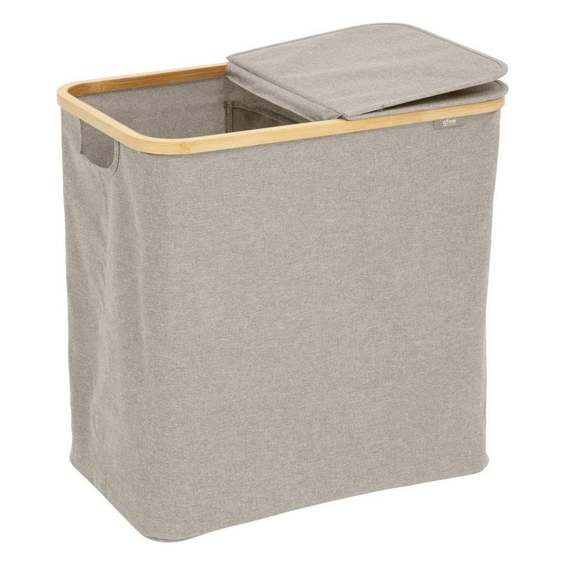 Image secondaire de 5five - Panier à Linge Tidy Box 80l Pliable Double Gris