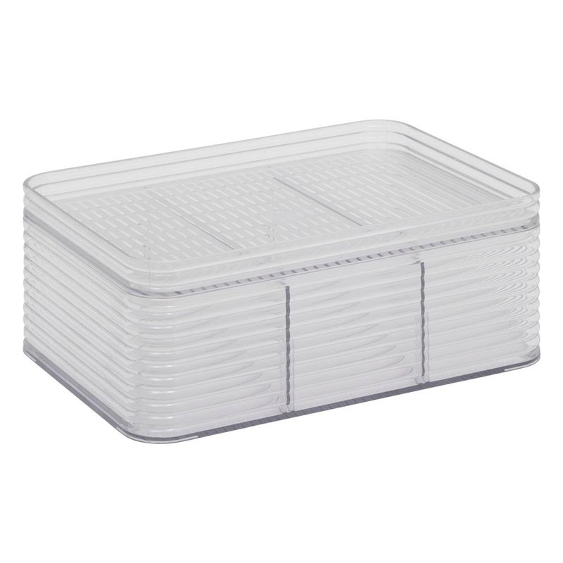 5five - organisateur plastor 3 compartiments gris 22,5x15,3cm