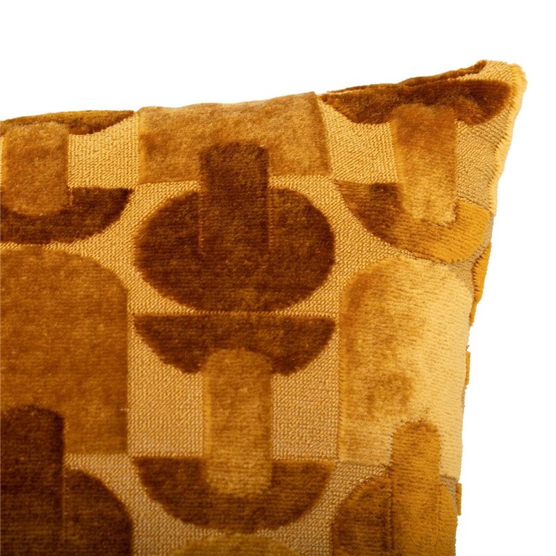 Image secondaire de Atmosphera - Coussin Luna Jacquard Velours Ocre 30x50cm