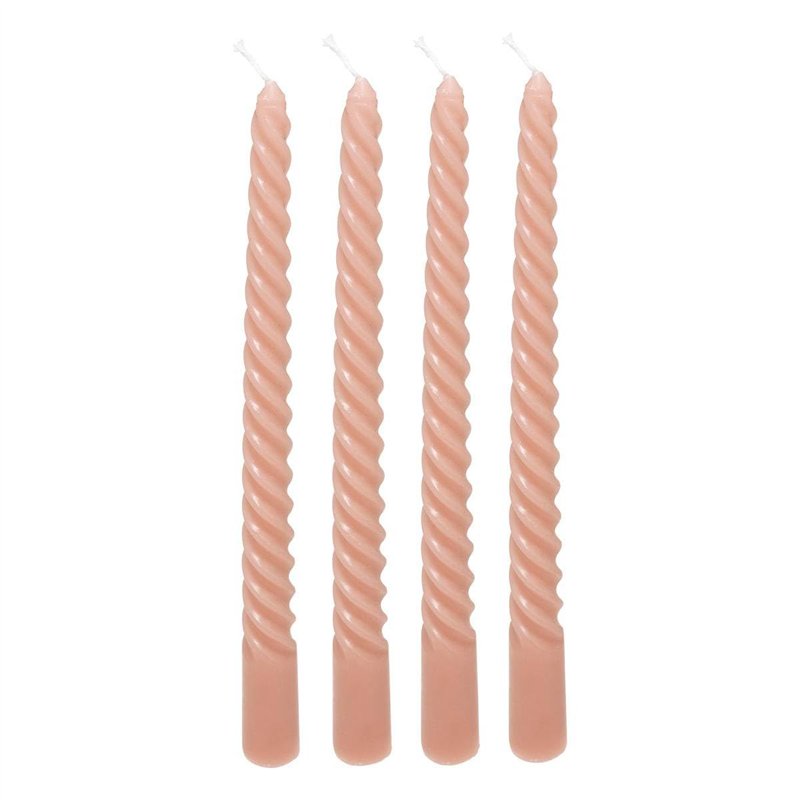 Atmosphera - 4 bougie-bâtons twist many rose 180g