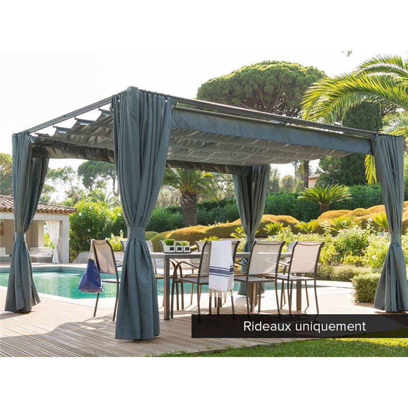 Image secondaire de Jeu de 4 Rideaux pour tonnelle Palmeira 4 x 3 m Ardoise