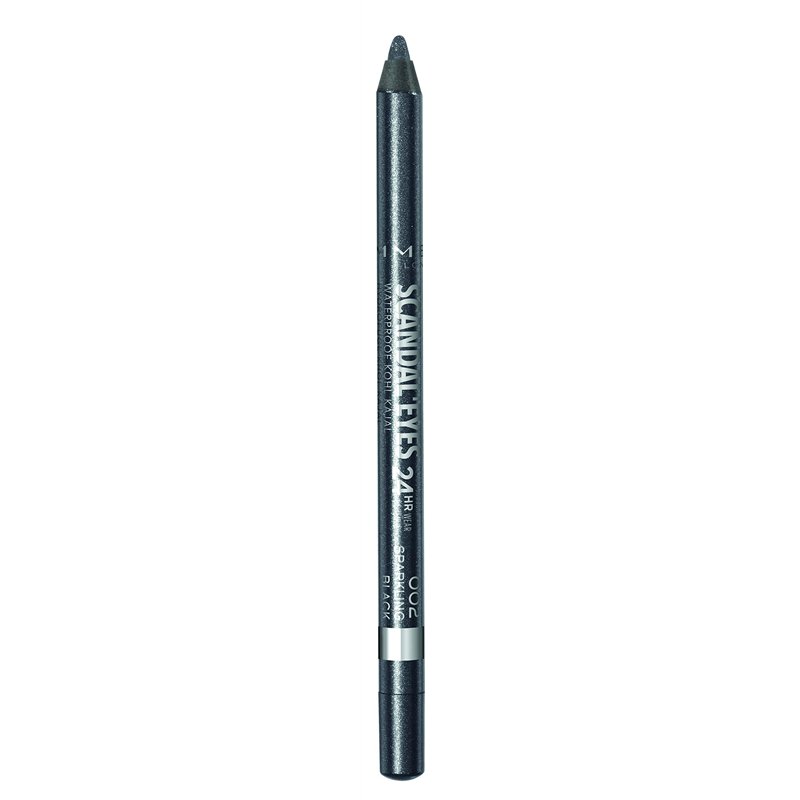 Rimmel - Crayon Khôl Scandaleyes Waterproof - Couleur intense - Texture Douce - 002 Sparkling Black - 1,3gr