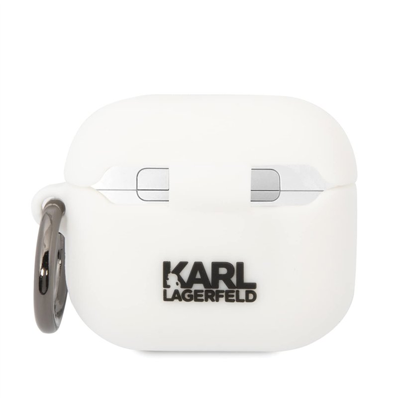 Image secondaire de Karl Lagerfeld KLA3RUNCHH Housse pour Airpods 3 Blanc Silicone Choupette Head 3D