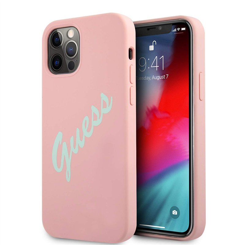 Guess Hardcase Coque de Protection Vintage en Silicone pour iPhone 12 Pro Max 6,7