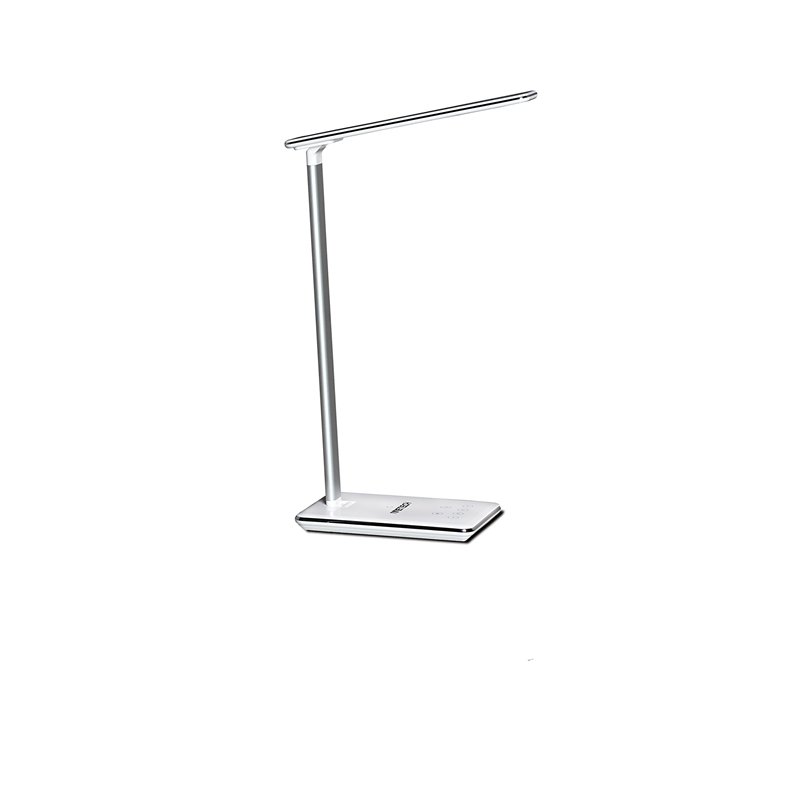 Ninetech LAMP100 Lampe LED avec Chargeur par Induction et Port USB, Plastique, Intégré, 2 W, Gris