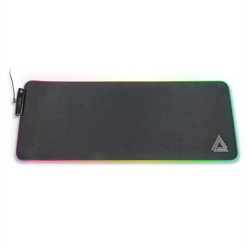 Lexip - B10 - Tapis de Souris Gamer Flexible, Contours LED, 800x300x4 mm, Surface lisse et antidérapante, Port USB sur tapis