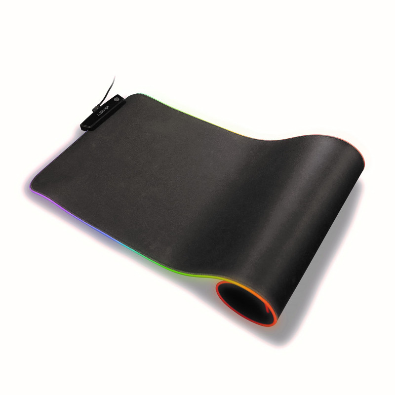 Image secondaire de Lexip - B10 - Tapis de Souris Gamer Flexible, Contours LED, 800x300x4 mm, Surface lisse et antidérapante, Port USB sur tapis