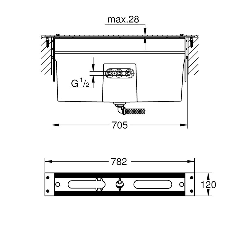 Image secondaire de Grohe 29037001 Atrio Mitigeur Encastré, Chrome