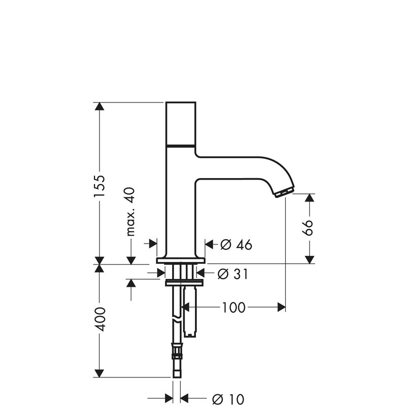 Image secondaire de Hansgrohe 38130000 Axor Uno Robinet lave-mains chromé