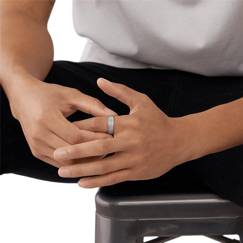 Image secondaire de EMPORIO ARMANI - Bague en acier inoxydable pour homme, EGS29880409